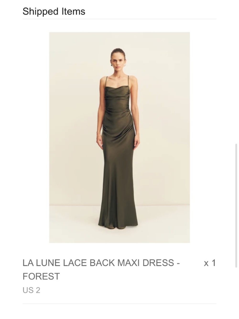 Shona Joy LA LUNE LACE BACK MAXI DRESS - FOREST US Size 2